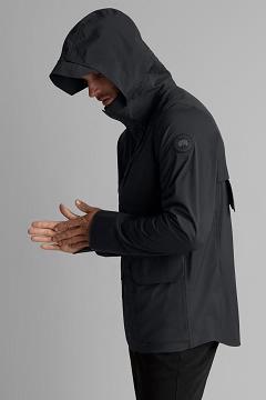 Chamarras Canada Goose Hombre Outlet - Meaford Chubasquero Black Label Negros HY8319502